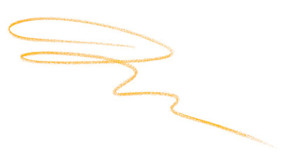 Hand drawn yellow pencil lines, circles, stripes and squiggly lines on a transparent background.