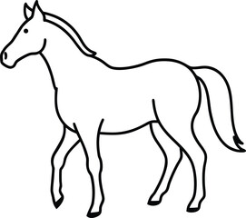 horse vector illustration with mane and tail