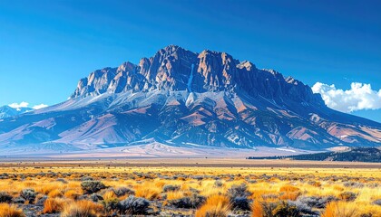 Majestic Mountain Landscape Under Blue Sky