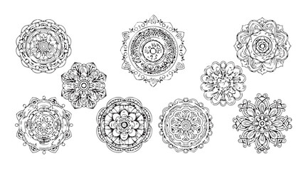 Intricate mandala patterns collection geometric abstract designs decorative ornaments for design projects silhouette