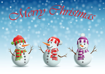 christmas card with snowman