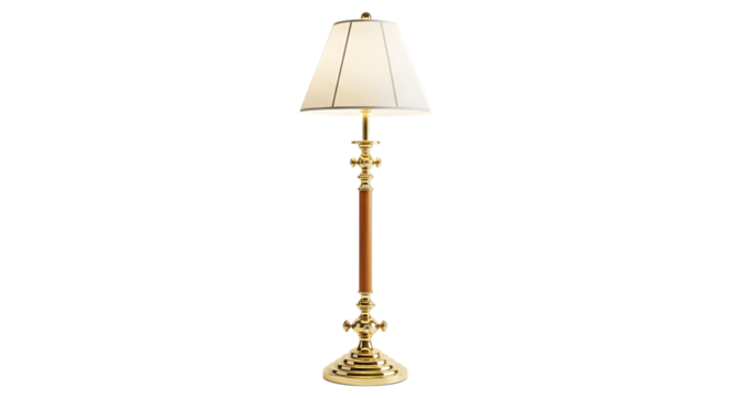 Elegant floor lamp with a classic design isolated on transparent background