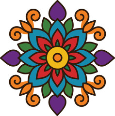 Vibrant Colorful Mandala Flower Design for Decoration, Meditation, and Creative Inspiration