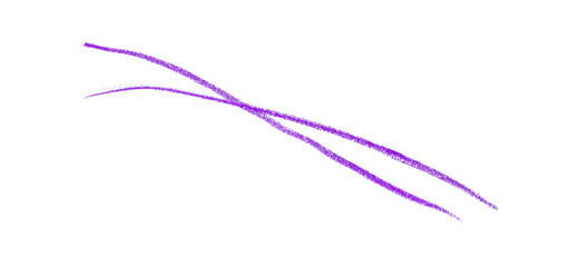 Hand drawn purple pencil lines, circles, stripes and squiggly lines on transparent background.