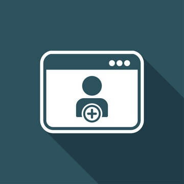 Add web contact - flat icon