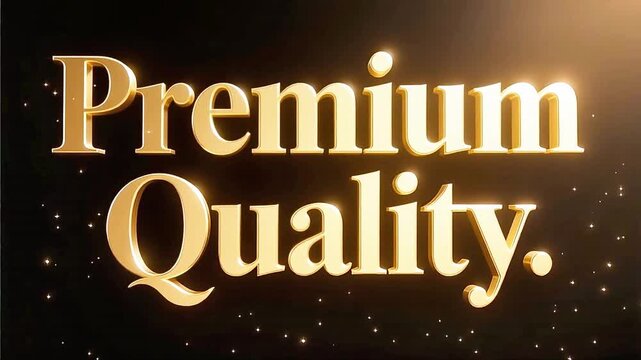 Stunning golden letters declare premium quality with elegant shine