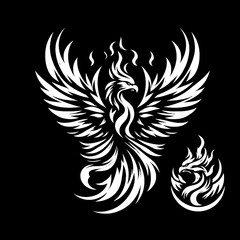 black and white phoenix