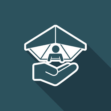 Hang glider concept - Minimal vector icon
