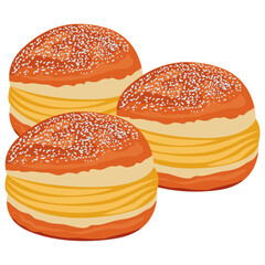 bola de berlim, Portuguese pastry filled with cream.