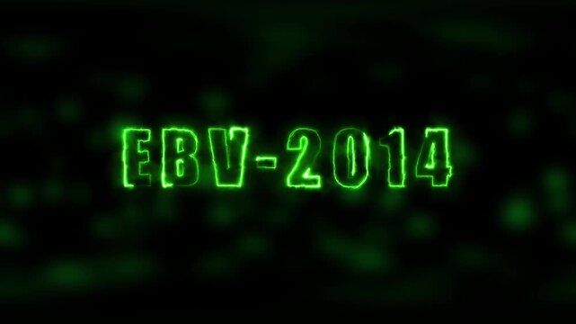 Green Neon Text EBV-2014 with Bokeh Effect lettering