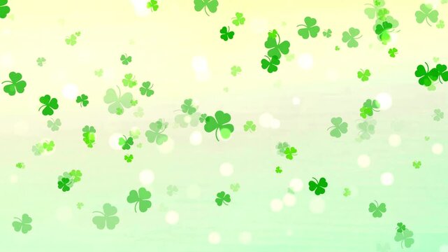 Patrick's day animation on a green background. Saint Patrick's Day abstract animation copy space
