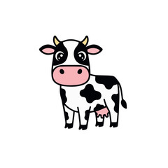 Fototapeta premium cow vector with white background