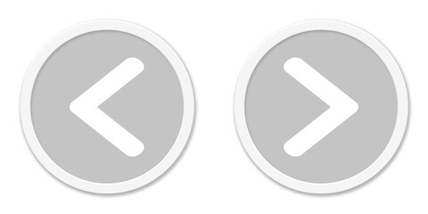 Pfeil zeigt weiter oder nach rechts und links oder zurück - Graue Buttons