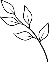 Silhouette of a tree with black leaves and natural foliage design