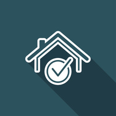 Checking house - Vector web icon