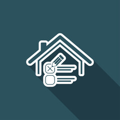 Real estate or hotel concept - Confirm of client decision - Vector web icon