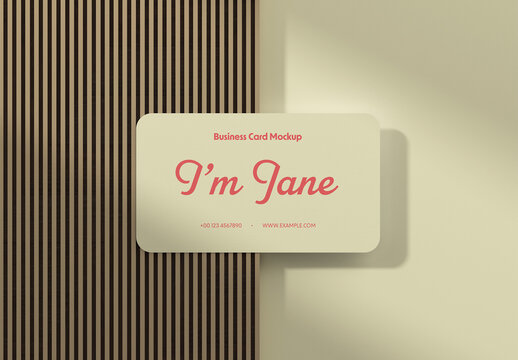 Rounded Corner Business Card Mockup