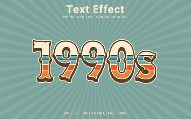 Editable 1990s Style Vintage Retro Text Effect