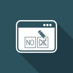 Check web option - Approve or decline - Vector flat icon