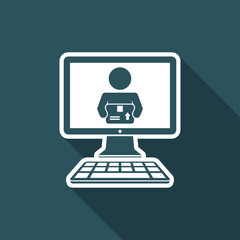 Delivery services - Courier or postal symbol - Vector flat icon