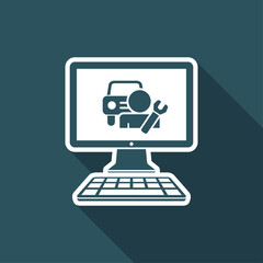 Assistance car application or website - Vector flat icon