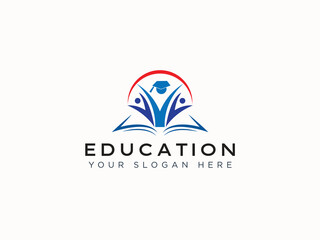 Obraz premium Education logo design vector template