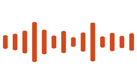 Schallwellen Icon zeigt Tonspur beim H&ouml;ren von Musik oder Podcast in rot