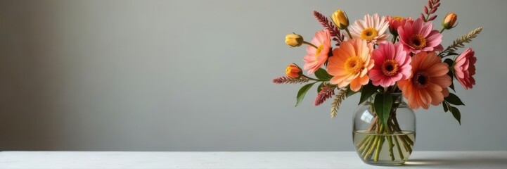 Obraz premium Elegant dried flower arrangement in glass vase, style, texture, bloom