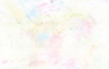 Light pastel watercolor texture with soft abstract splashes and artistic paper effect.