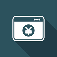 Obraz premium Yen - Smart online banking services - Vector flat icon