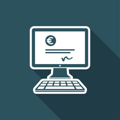 Financial document - Euro - Vector flat icon