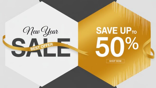 New Year Sale Save Up To 50 Percent Best Offer discount promotion - Powered by Adobe