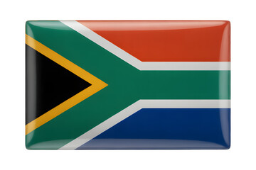 Fototapeta premium South African flag&nbsp;emblem badge&nbsp;design with glossy effect, perfect for patriotic projects, travel, and national themes