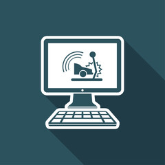 Car crash alert system - Vector flat icon