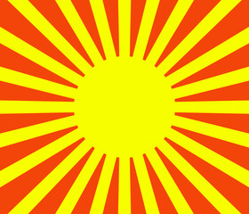 Strahlenmuster gestreift in gelb rot mit rundem Textfreiraum