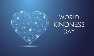 World Kindness Day Banner Design | November 13 Awareness Poster | Low poly intestine vector with futuristic concept