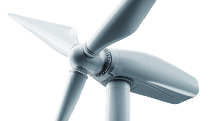 Wind turbine in silver color high tech energy industry
