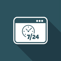 Fototapeta premium Web services 7/24 fulltime - Vector flat icon