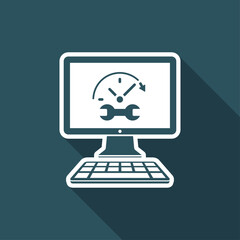 Full time web assistance - Vector flat icon