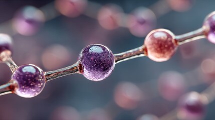 Colorful molecular structure with spheres representing atoms in a scientific illustration