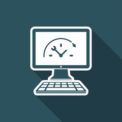 Full time technical assistance - Vector flat icon
