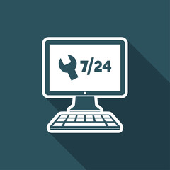 Steady services 24/7 - Vector flat icon