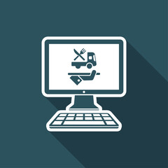 Order online - food delivery services - Vector flat icon