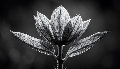 Black and white flower close-up