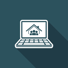 Roommates online concept - Vector flat icon