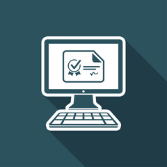 Online certification - Vector icon for computer website or application