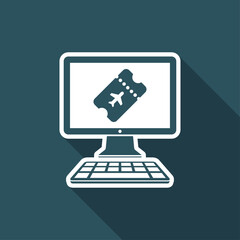 Online booking airplane ticket - Vector icon for computer website or application