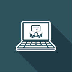 Car crash document online - Vector icon for computer website or application