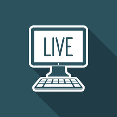 Live button - Vector icon for computer website or application