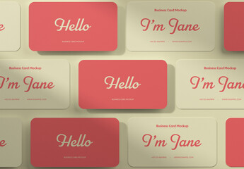 Rounded Corner Business Card Mockup